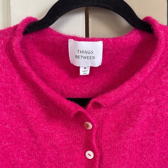 Vibrant Pink Button-Up Cardigan - Picture 5 of 5